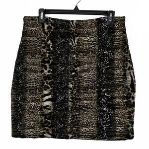 Cato Women's Stretchy Animal Print Striped Mini Skirt Size Large